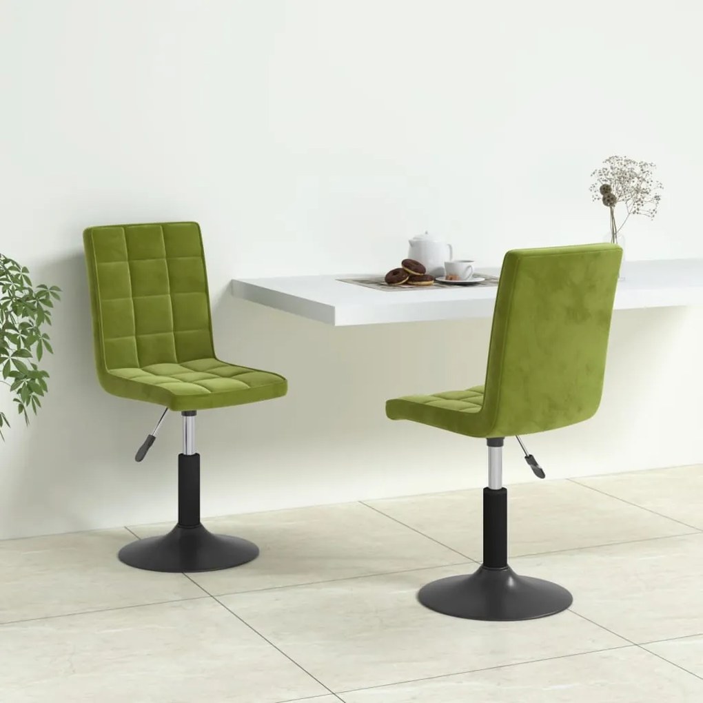 Sedie Da Pranzo Girevoli 2 Pz Verde Chiaro İn Velluto /