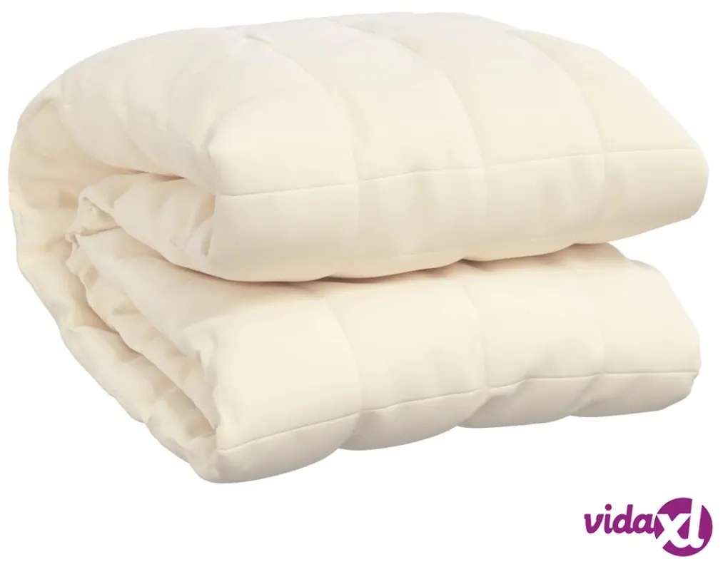 vidaXL Coperta Ponderata Crema Chiaro 122x183 cm 5 kg Tessuto