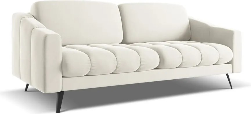 Divano bianco con rivestimento in velluto 202 cm Nalu – Makamii