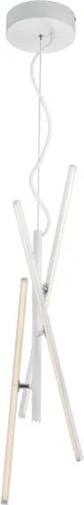 Lampadario LED moderno Tiriac bianco, luce calda 830 lumen