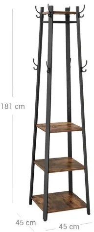 Appendiabiti a piantana LINEA nero/marrone