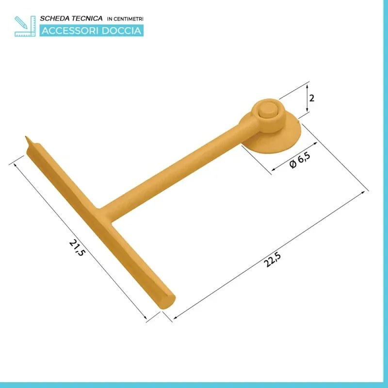 Tergivetro doccia giallo in plastica antigraffio con ventosa Spring