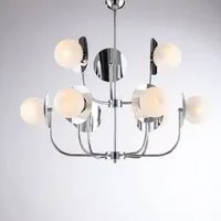 Lampadario Contemporaneo Selene Cromo 9 Luci E14