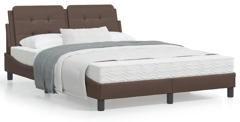 Letto con materasso marrone 120x200cm in similpelle