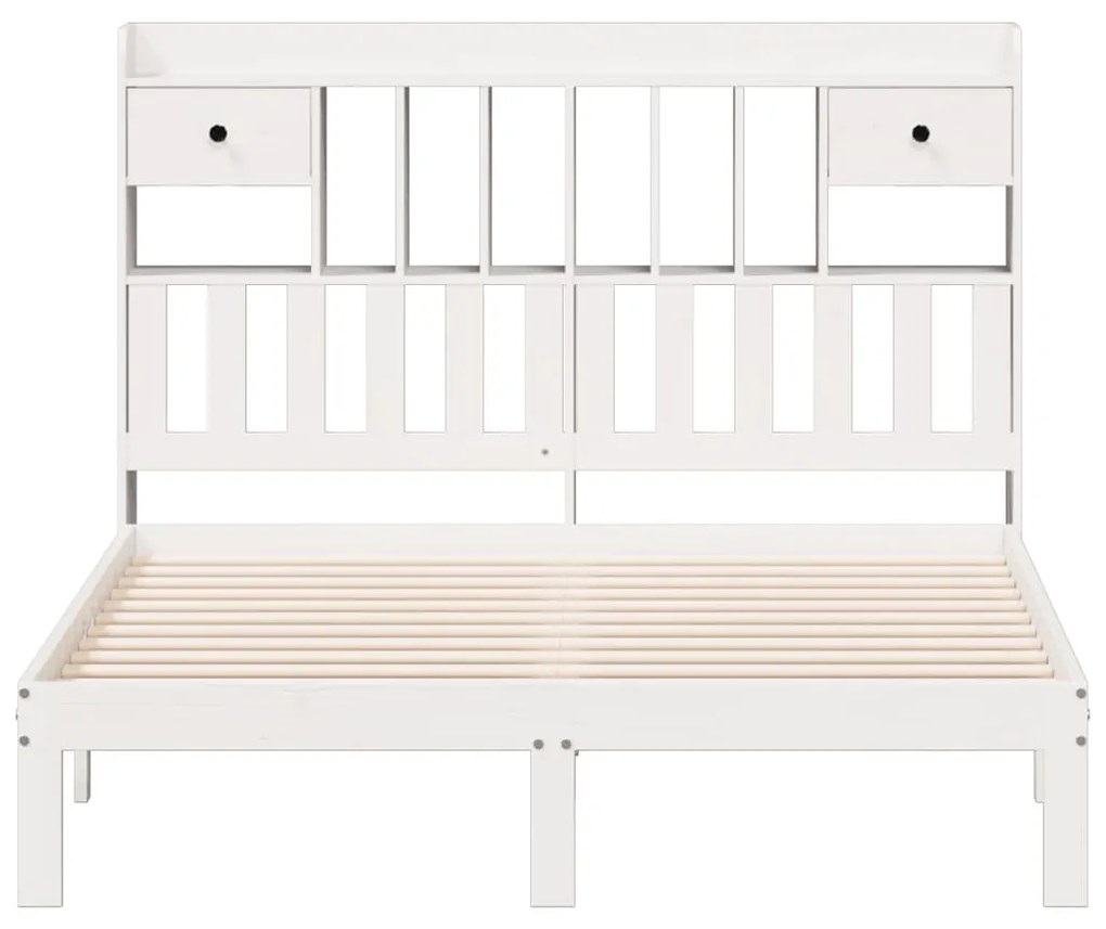 Letto libreria senza materasso bianco 160x200 cm legno di pino