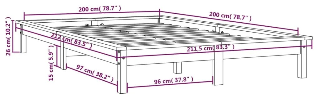 Giroletto Marrone Miele 200x200 cm in Legno Massello di Pino