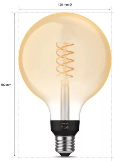 Lampadina LED dimmerabile Philips Hue WHITE FILAMENT G125 E27/7W/230V 2100K