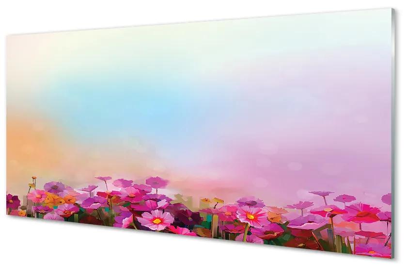 Quadro vetro Il paradiso dei fiori 100x50 cm