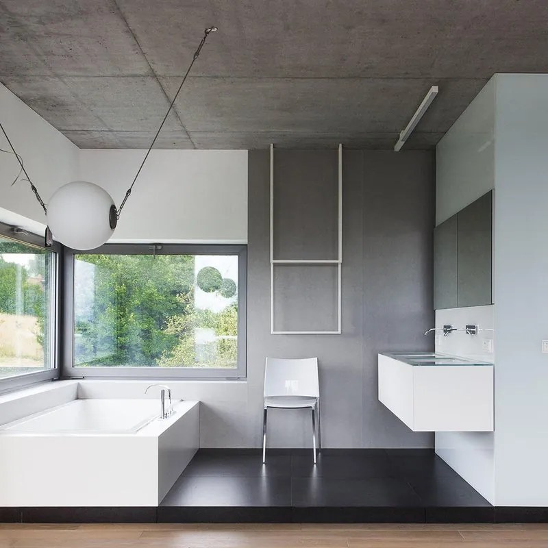 Piastrella da pavimento e rivestimento interno 100 x 300 cm Sp. 3.5 mm rettificato Concrete in gres porcellanato grigio opaco traffico intenso (pei 4/5) R9