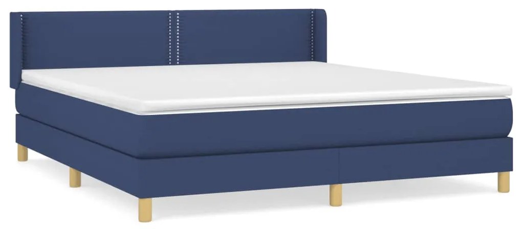 Giroletto a molle con materasso blu 180x200 cm in tessuto
