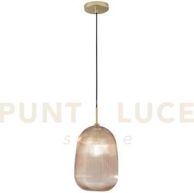 Lampadario a sospensione duke ambra in vetro 1 luce attacco e27 d21...