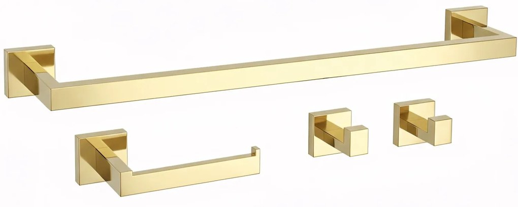 Set accessori da bagno Rio Gold 4 pezzi