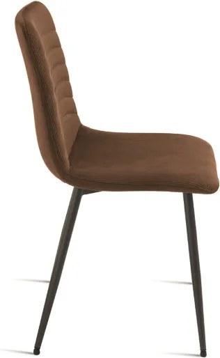 Sedia imbottita in tessuto cannettato Marrone CANNETO 2 sedie