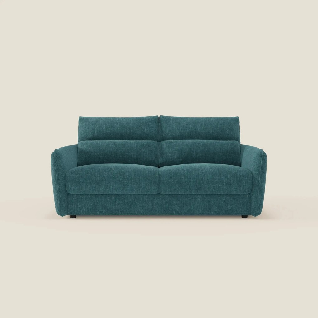 Elios Divano letto con morbidi cuscini spalliera in tessuto smacchiabile T24 petrolio