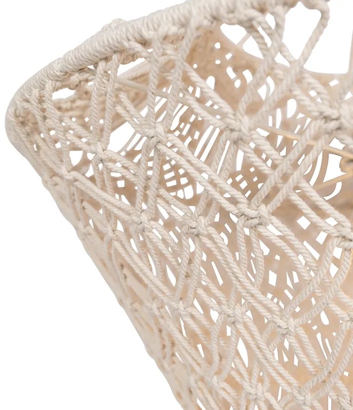 Lampada a sospensione rustica in macramè 90 cm - String