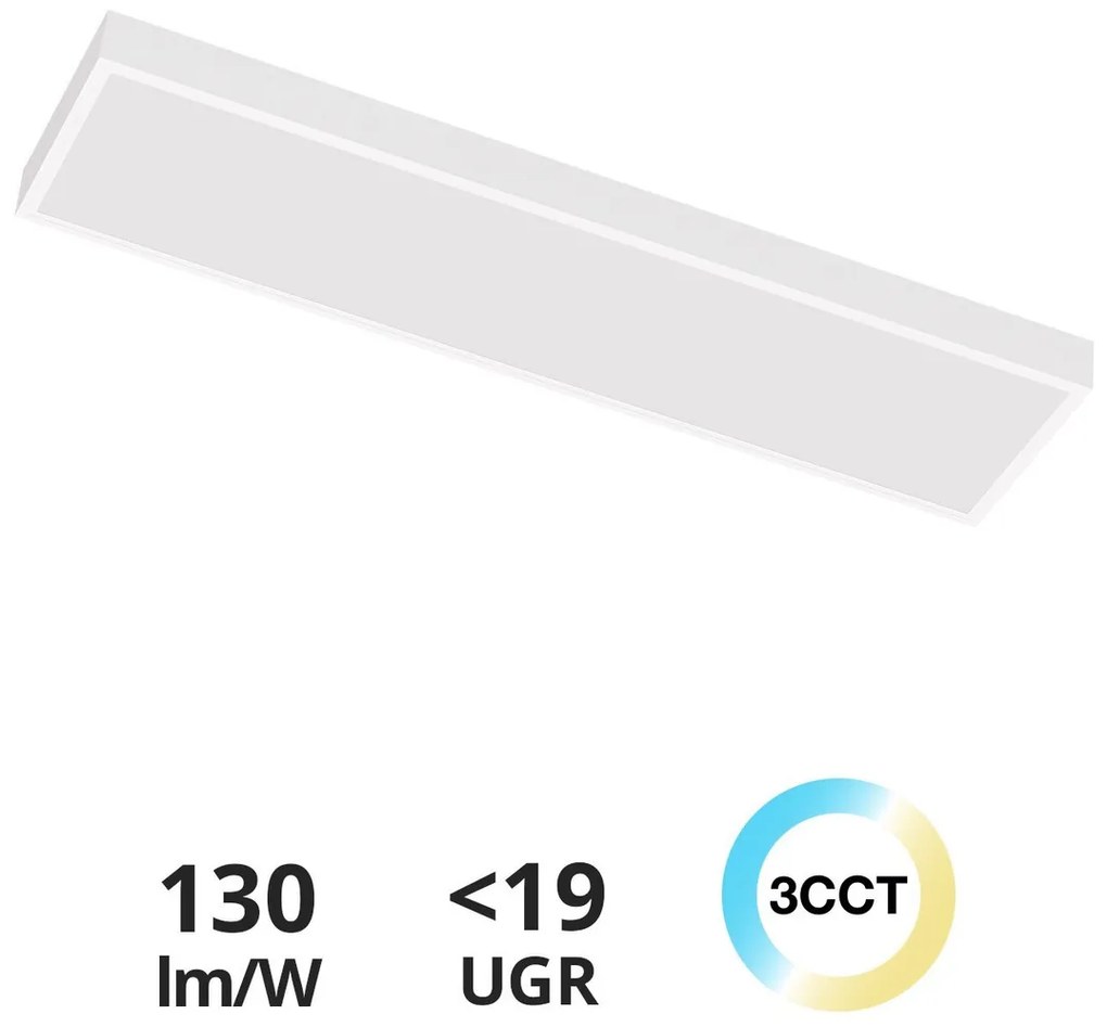 Plafoniera LED 120x30 42W UGR19 Bianco Variabile con driver Philips Colore Bianco Variabile CCT