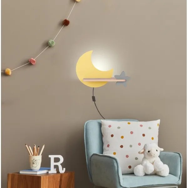 Applique LED per bambini con mensola MOON LED/5W/230V