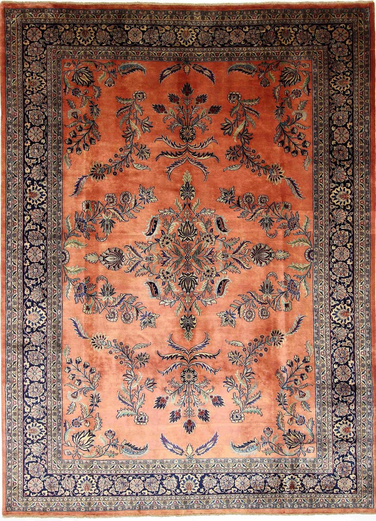 Sarouk Tappeto orientale 350x260 Rosso (Indian) Annodato A Mano
