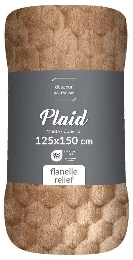 Coperta marrone in microflanella 125x150 cm Mini Frosty – douceur d'intérieur