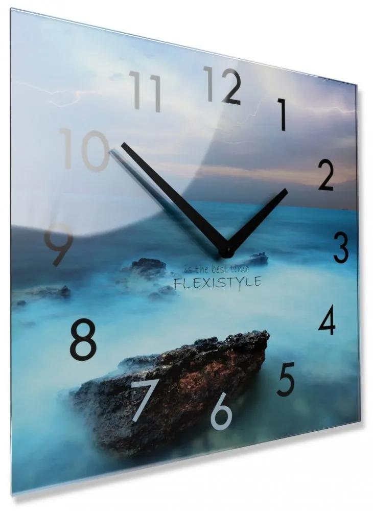 Orologio decorativo in vetro con motivo oceano, 30 cm
