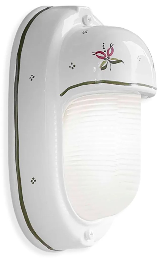Applique Verticale Classica Brindisi Alluminio E Ceramica Bianco 1 Luce E27