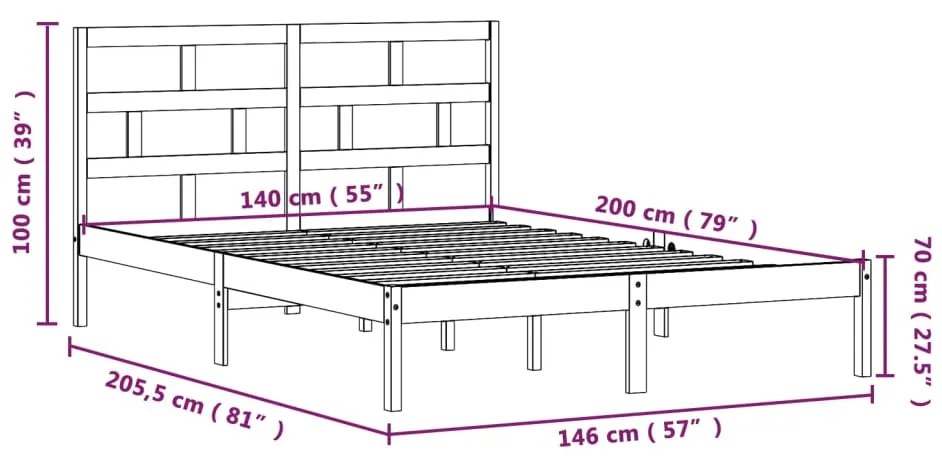 Giroletto Miele in Legno Massello di Pino 140x200 cm