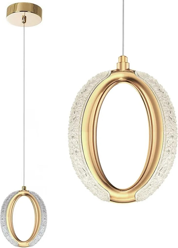 Lampadario a Sospensione in Cristallo LED G114-1CP Złota