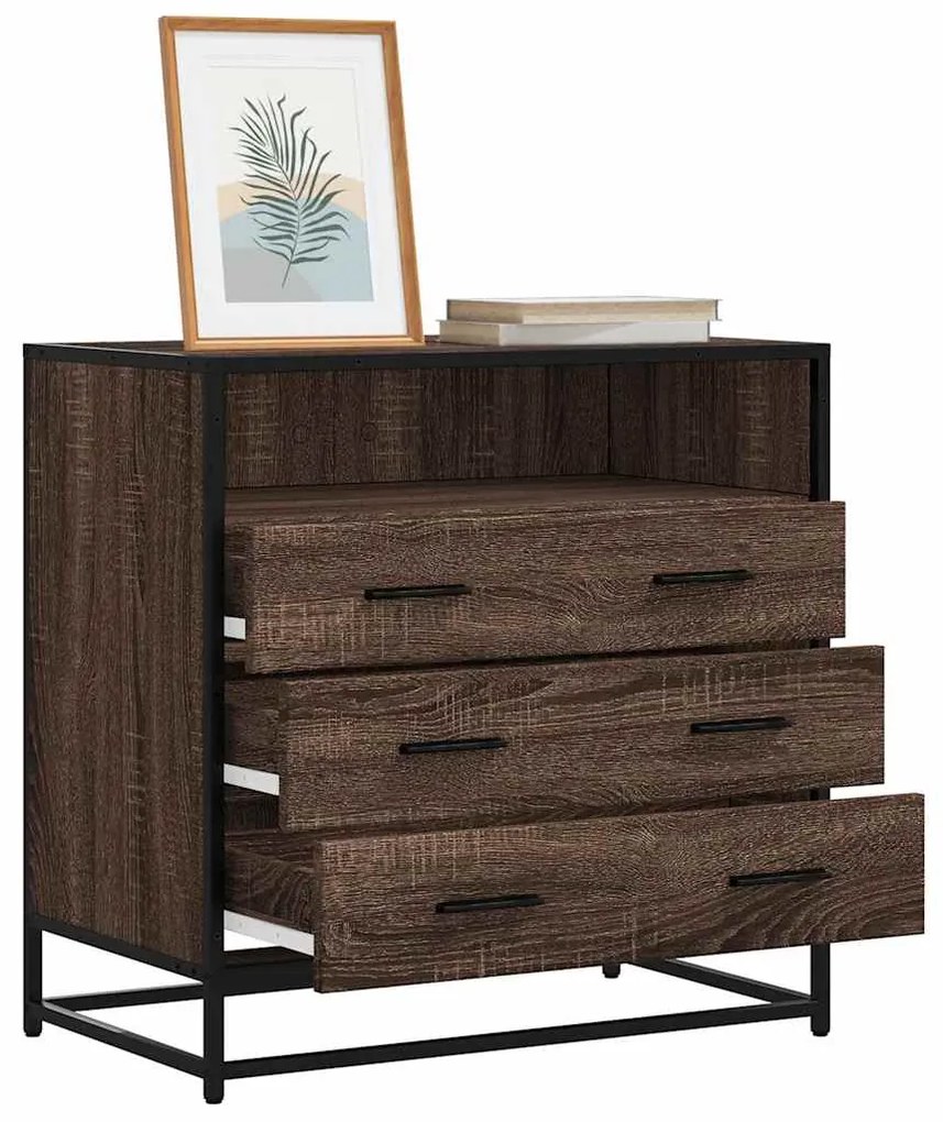 Cassettiera Rovere Marrone 70x41x70 Cm İn Legno Multistrato /