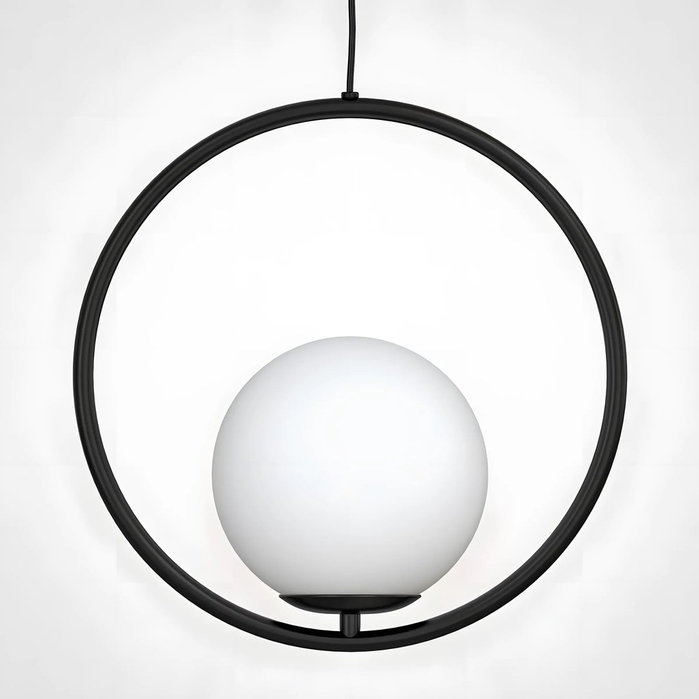 Lampada Da Soffitto Pensile Di Vetro Palla Oro Bianco Oro G110-1W BLACK WHITE
