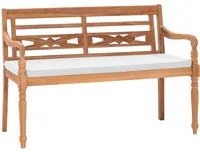 Panchina Batavia con Cuscini 120 cm in Teak 43057