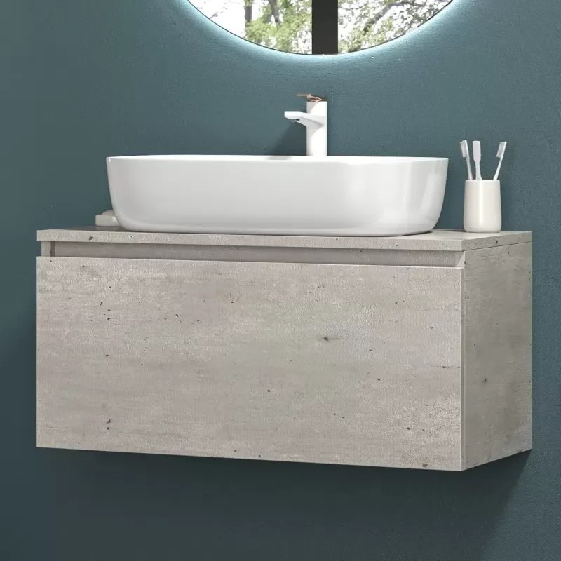 Mobile bagno sospeso 80cm con cassetto ammortizzato SP-80A - KAMALU