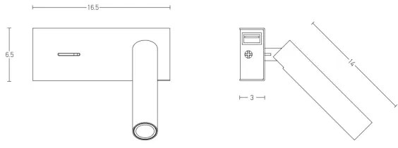 Zambelis H74 - Applique a LED LED/3W/230V USB bianco