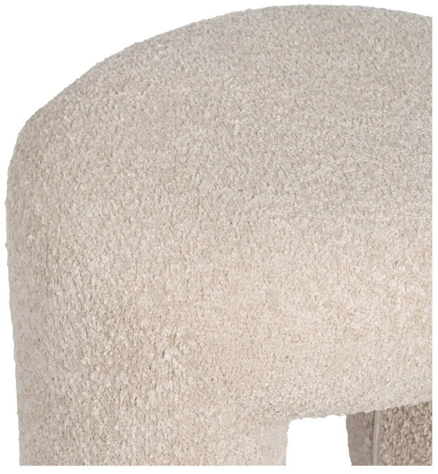 Sgabello in tessuto bouclé beige Suave - Ixia