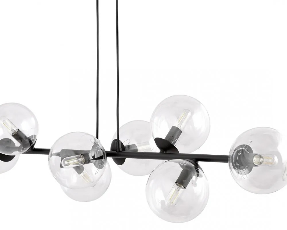 Lampadario a sospensione ROSSI 8 BL in acciaio e vetro 8xE14 Colore delle Sfere Trasparente