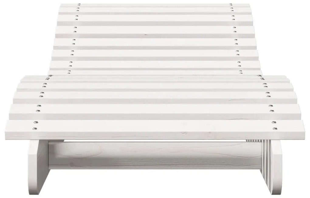 Lettini prendisole 2pz bianchi 205x60x31,5 legno massello pino