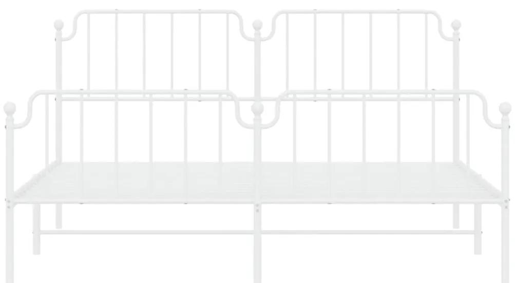 Giroletto con testiera e pediera metallo bianco 183x213 cm