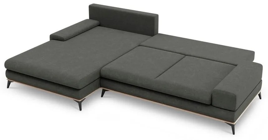 Divano letto angolare grigio scuro, angolo sinistro Planet - Windsor &amp; Co Sofas