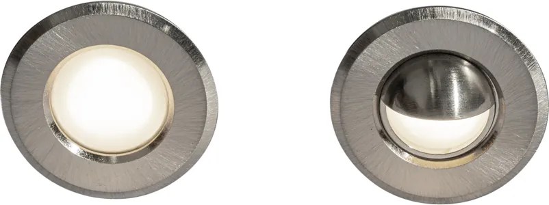 Set di 5 faretti da incasso moderni in alluminio con LED IP67 - Linsey