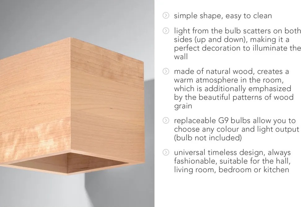 Lampada da parete in legno Geo - Sollux