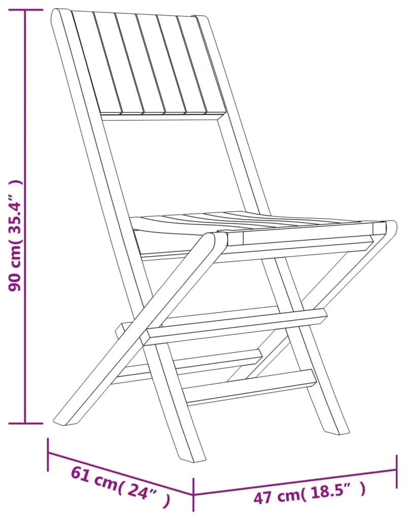 Sedie da giardino pieghevoli 8pz 47x61x90cm legno massello teak