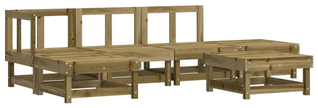 Set Salotto da Giardino 6 pz in Legno Impregnato di Pino