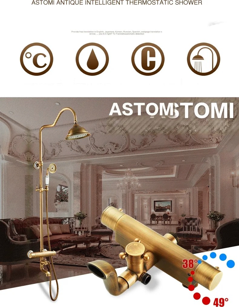 Sistema doccia termostatico ATS1155 esterno a parete in più finiture