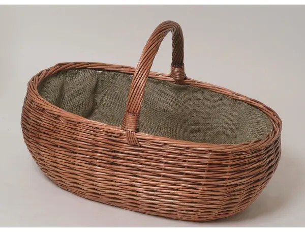 Cestino in vimini per legno con manico 40x65 cm