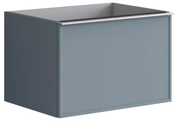 Mobile da bagno sotto lavabo Pixel frame indaco laccato L 60 x H 40 x P 45.5 cm 2 cassetti, lavabo non incluso