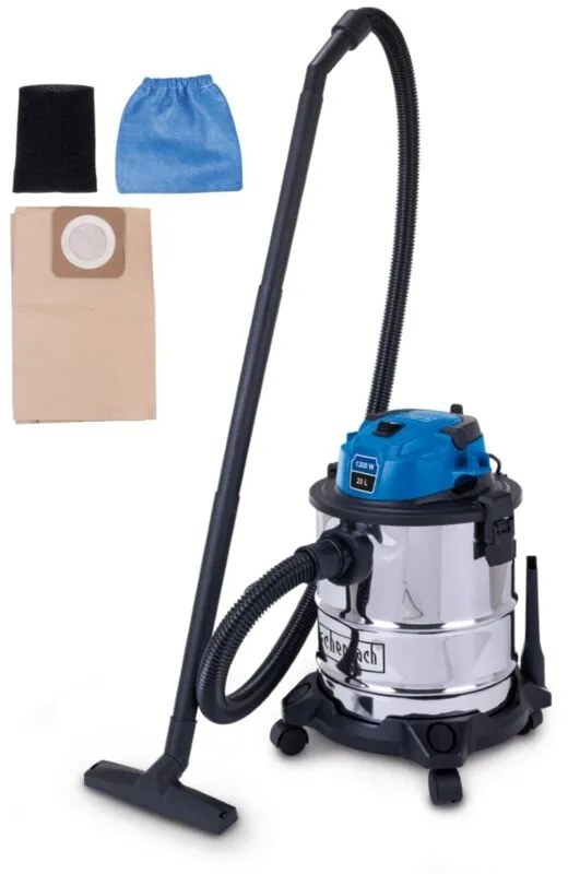 Scheppach - Aspiratore aspirapolvere aspiraliquidi bidone inox 1200w 20l nts20