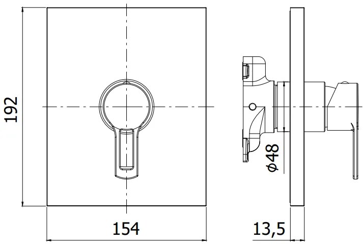 Paffoni Ringo Rinbox010 Parte Esterna Miscelatore Doccia Senza Parte Incasso Cromo