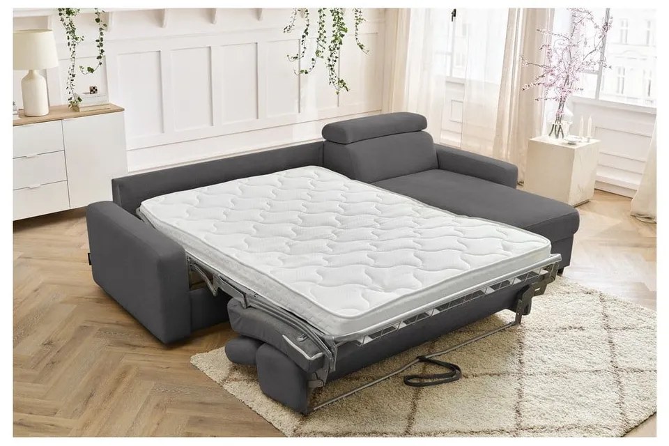 Divano angolare in grigio scuro allungabile (con composizione variabile) Monaco – Bobochic Paris