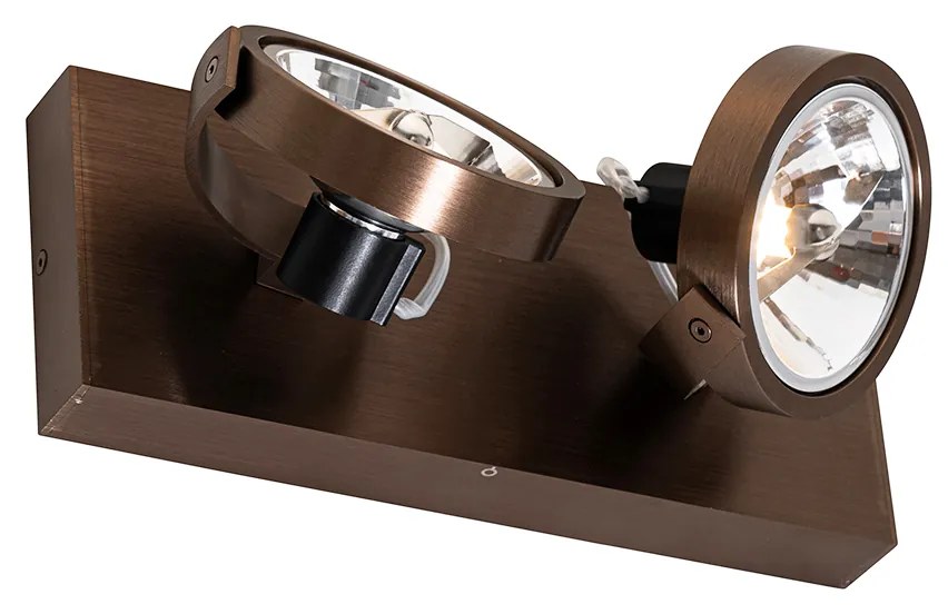 Faretto di design bronzo scuro 2 luci orientabile e inclinabile - Go