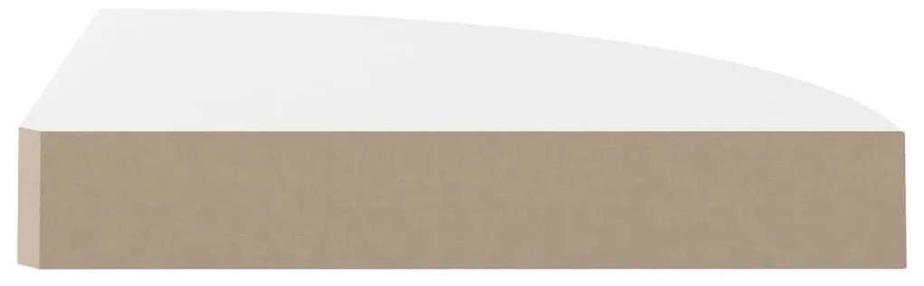 Scaffali angolari a parete 4 pz bianco lucido 25x25x3,8 cm mdf