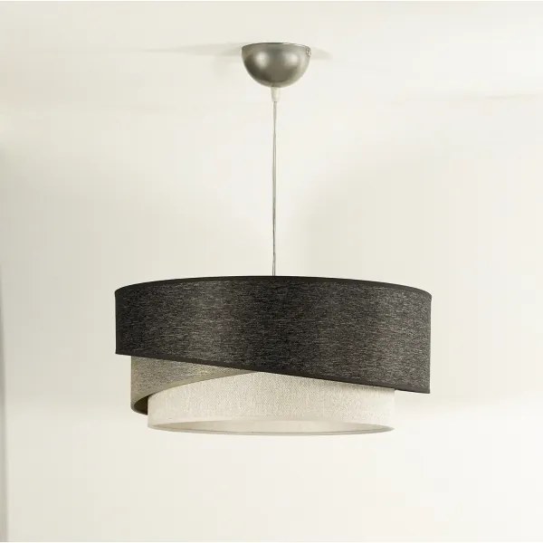 Duolla - Lampadario a sospensione con filo KOBO 1xE27/15W/230V diametro 45 cm antracite/grigio/bianco